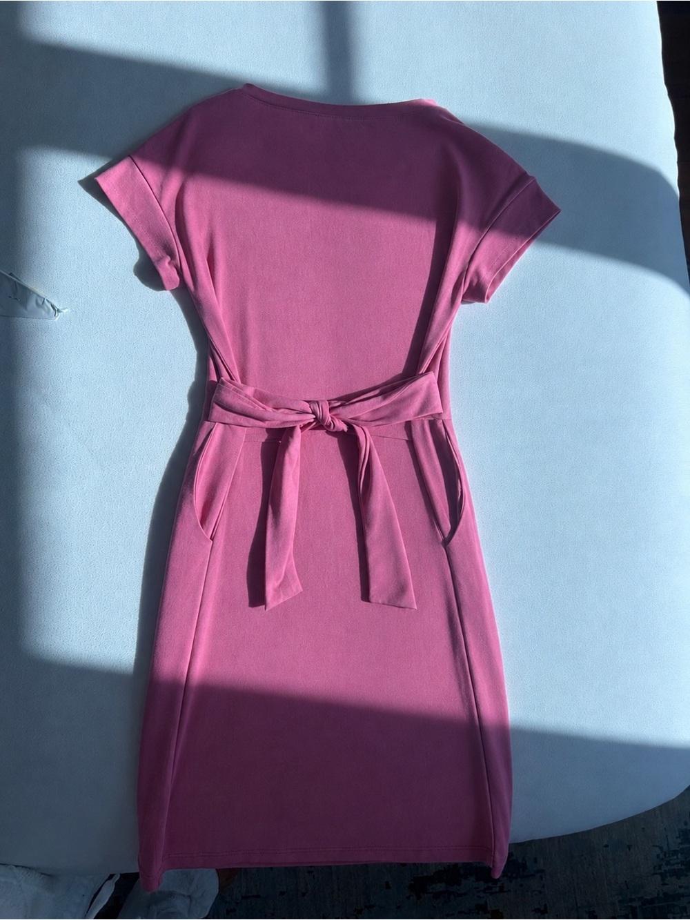 Women’s Rose Pink Tie-Waist Knit Dress